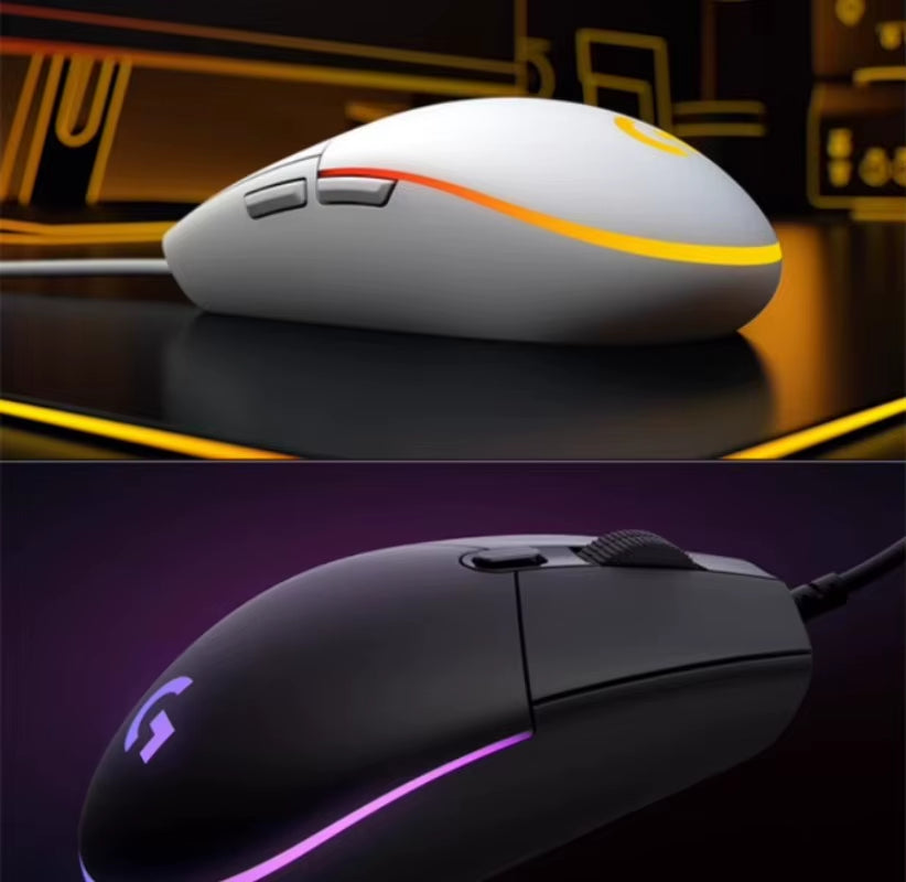 (G) G102 Gaming Mouse RGB Mouse Lightweight Design 200-8000DPI G102 Second Generation Ergonomic Mouse Computer Mouse
