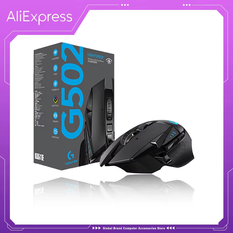G502 HERO LIGHTSPEED Wired/Wireless Gaming Mouse with 2.4GHz Wireless Connectivity, HERO Sensor, 25600 DPI, and RGB Lighting for E-Sports Gamers