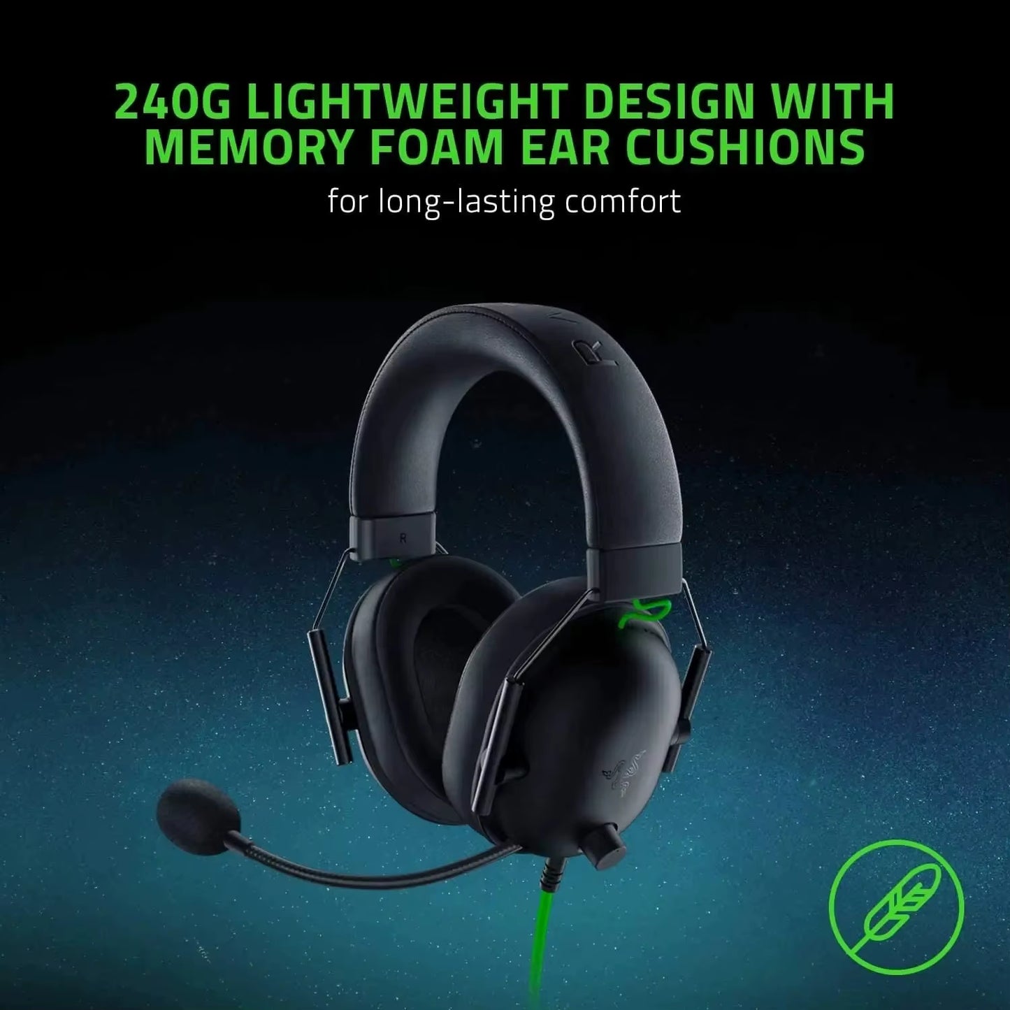 Blackshark V2 X Wired Esports Headset with Advanced Passive Noise Cancellation, 7.1 Surround Sound, and Hyperclear Cardioid Microphone
