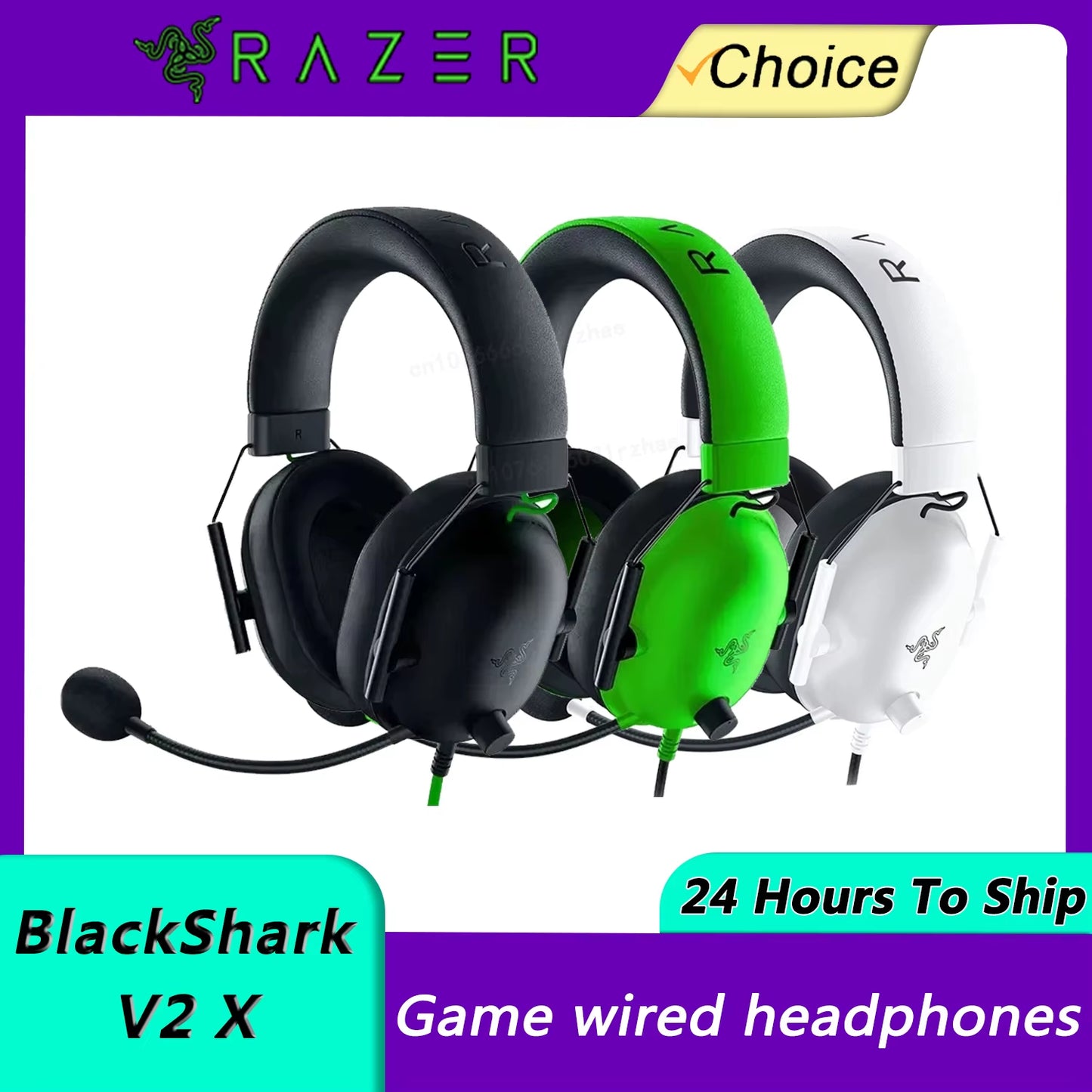 Blackshark V2 X Wired Esports Headset with Advanced Passive Noise Cancellation, 7.1 Surround Sound, and Hyperclear Cardioid Microphone