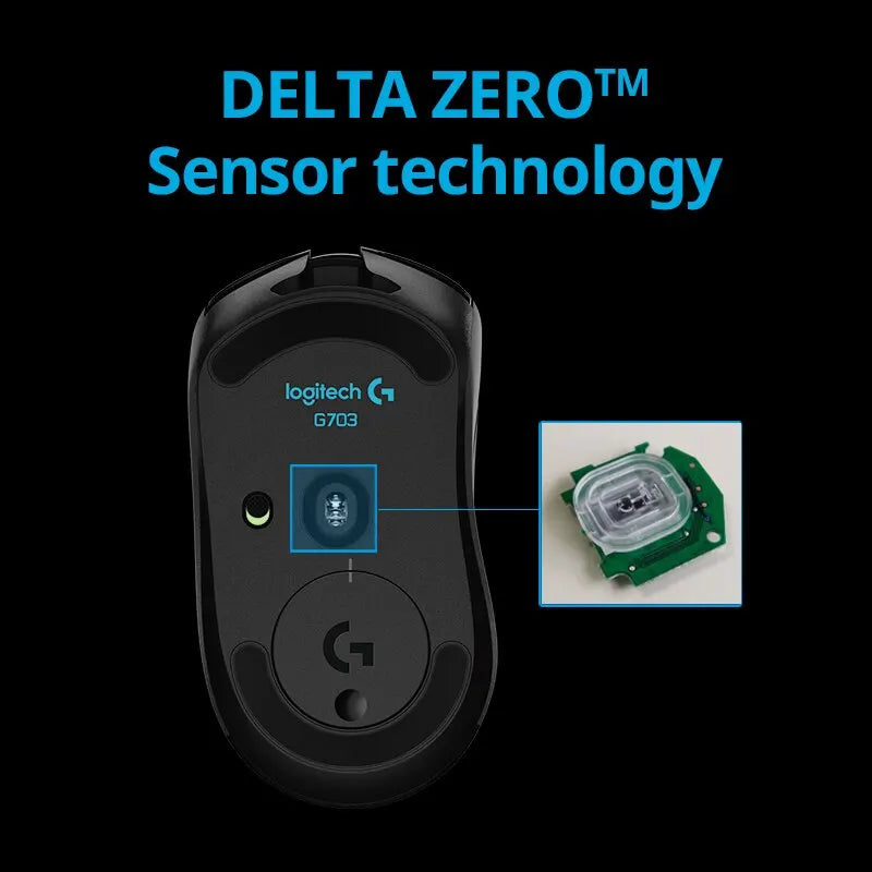 G703 Hero Wireless Gaming Mouse with RGB Backlighting and Custom Macros for Esports