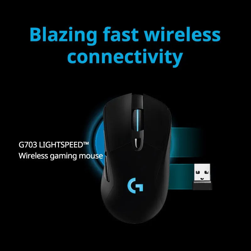 G703 Hero Wireless Gaming Mouse with RGB Backlighting and Custom Macros for Esports
