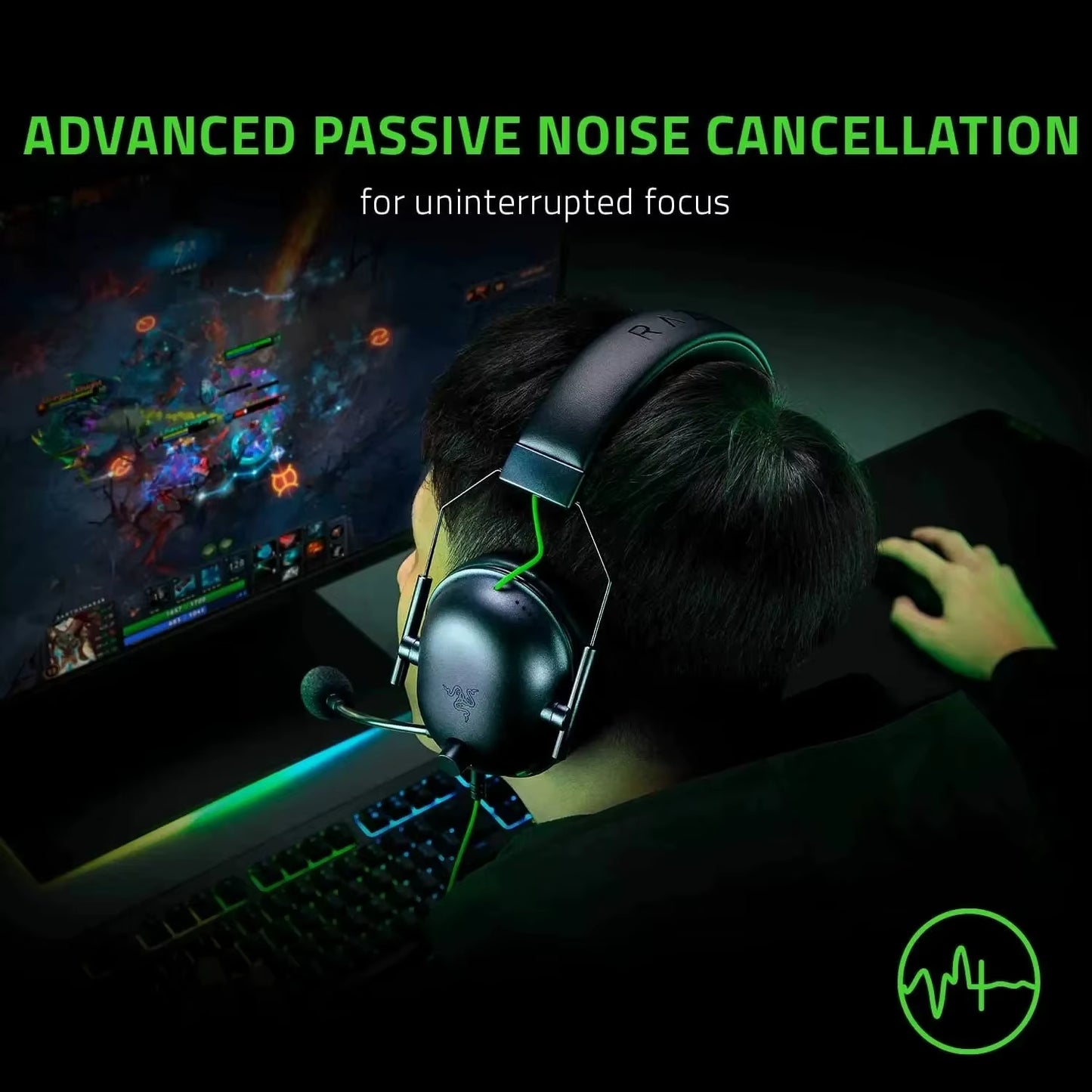 Blackshark V2 X Wired Esports Headset with Advanced Passive Noise Cancellation, 7.1 Surround Sound, and Hyperclear Cardioid Microphone