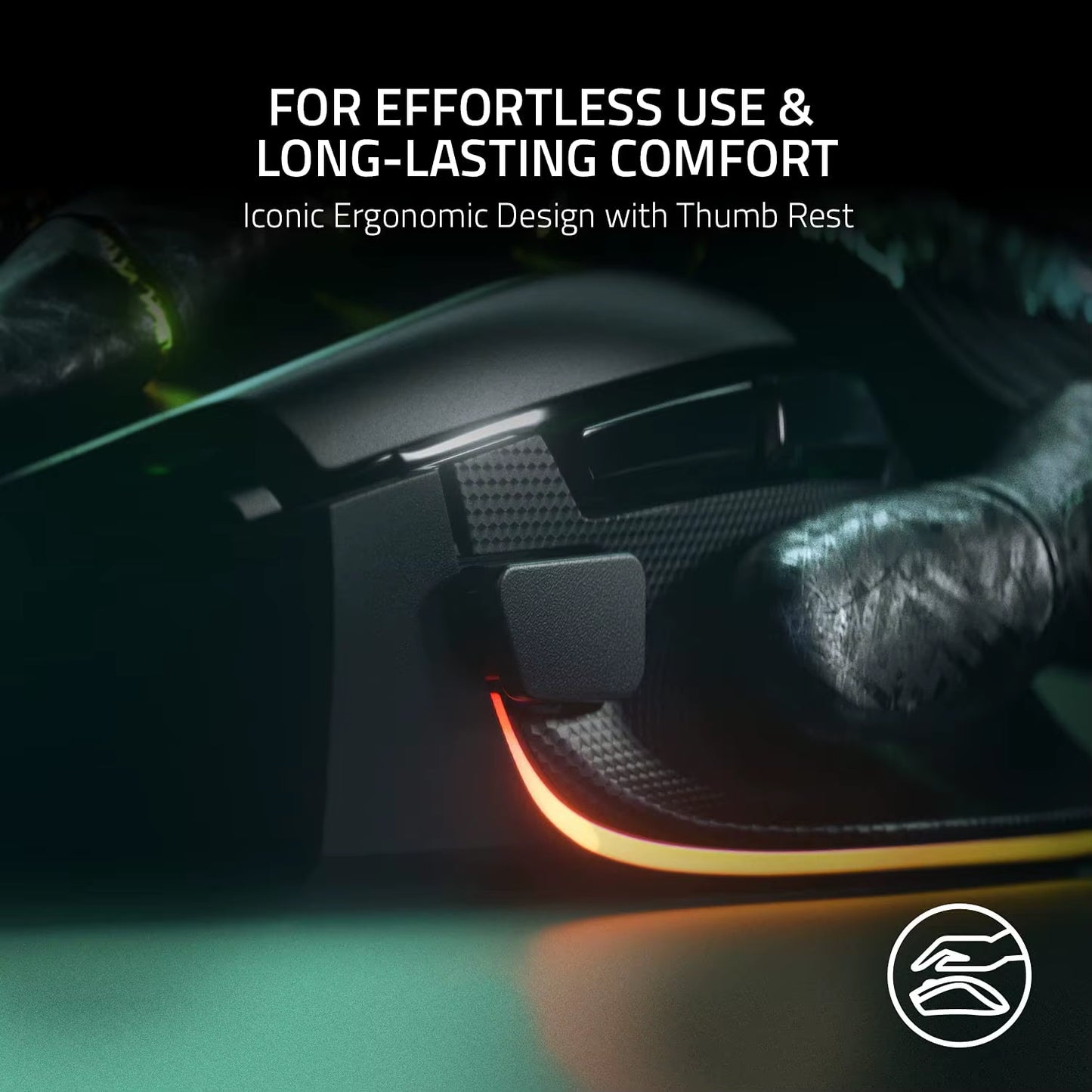 Basilisk V3 Ergonomic Gaming Mouse with Customizable Features, Chroma RGB Lighting, and 26K DPI Optical Sensor