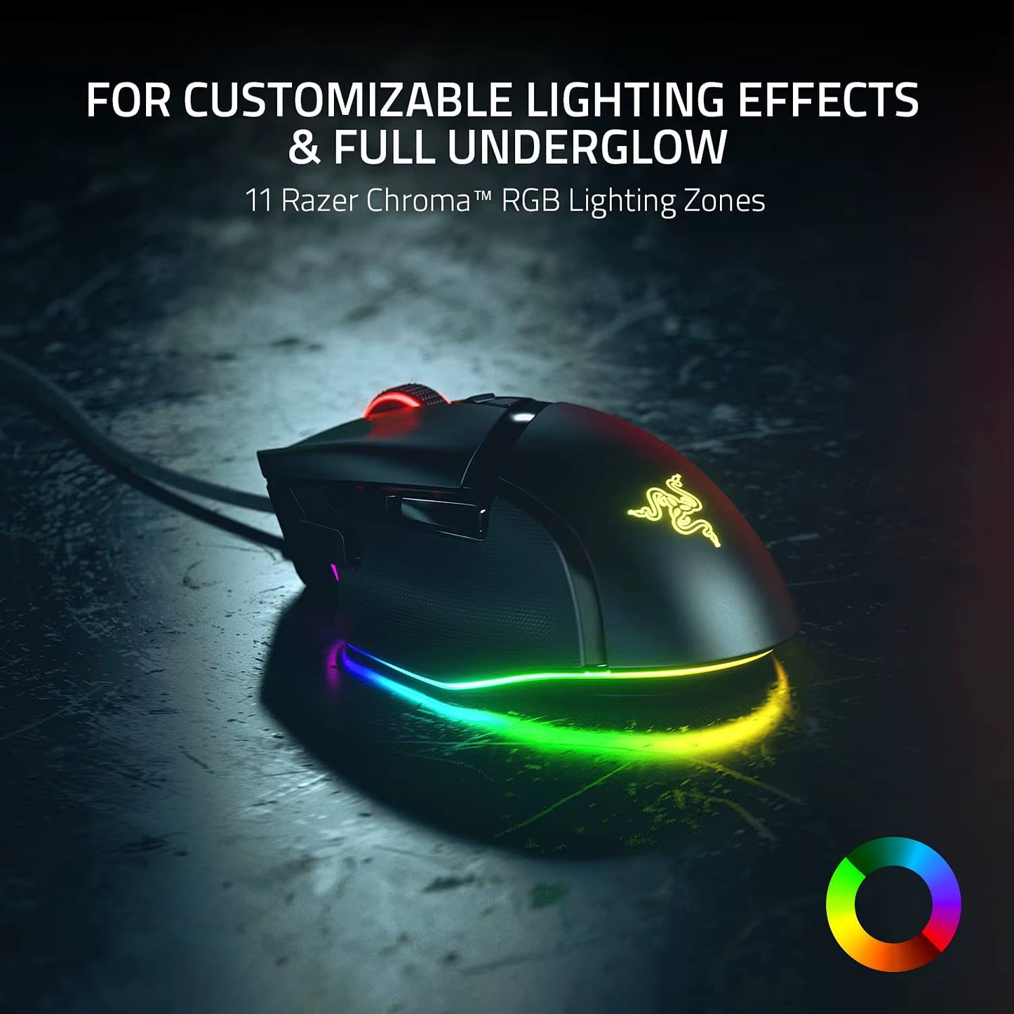 Basilisk V3 Ergonomic Gaming Mouse with Customizable Features, Chroma RGB Lighting, and 26K DPI Optical Sensor