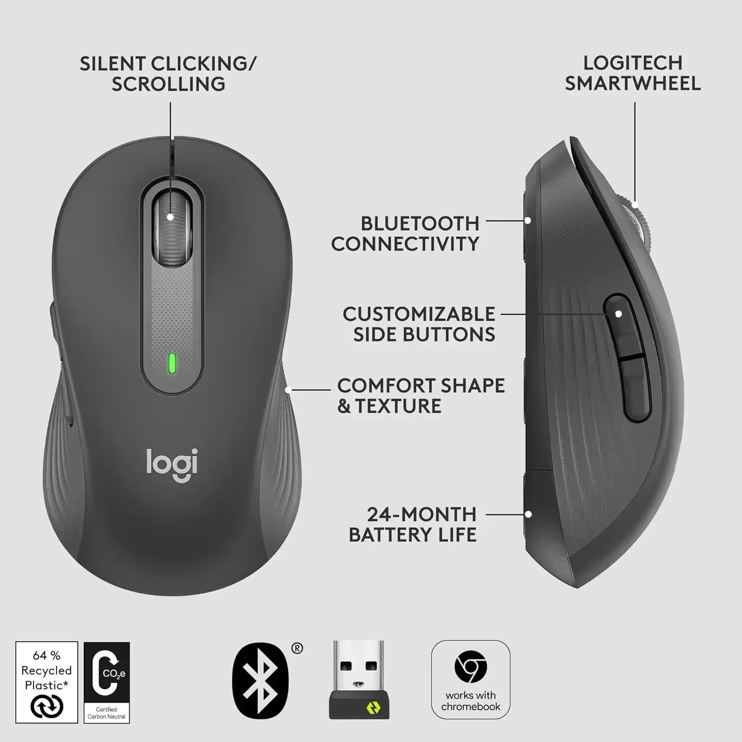 M650 M650L Wireless Bluetooth Silent Mouse Advanced Optical Programmable Buttons Mice