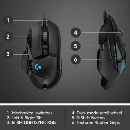G502 HERO LIGHTSPEED Wired/Wireless Gaming Mouse with 2.4GHz Wireless Connectivity, HERO Sensor, 25600 DPI, and RGB Lighting for E-Sports Gamers
